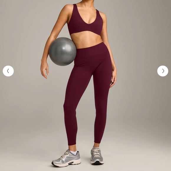 Oner Active Pants - ONER ACTIVE SOFTMOTION HIGH WAISTED LEGGINGS GRAY LOGO CHERRY LACQUER PURPLE MED